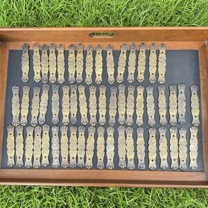 Lot of‎ 54 VTG Amrock 176A-1 Brass Drawer Backplates 3" Ctrs RD 1971 Pat D219425